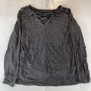 Bobeau Womens Shirt Top Size L Large Long Sleeve Pullover V Neck Comfort Soft